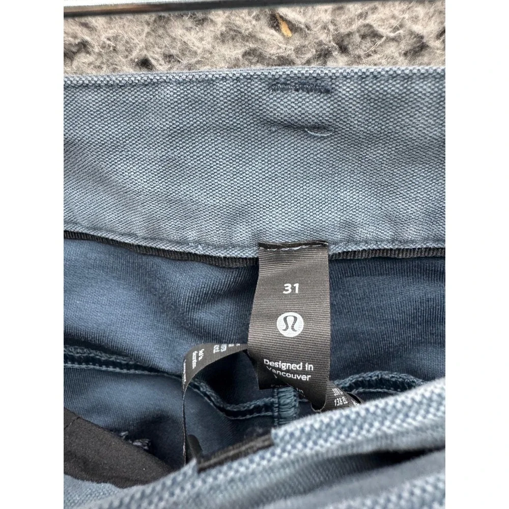 Lululemon ABC Slim-Fit 5 Pocket Pant Tech Canvas Heathered Deep Navy Men Size 31